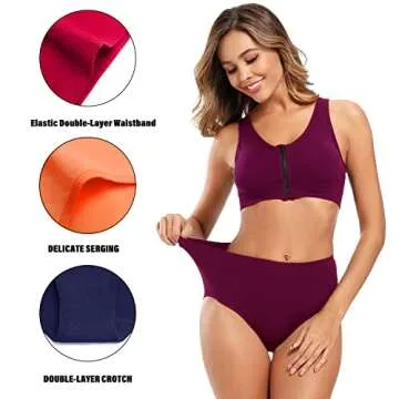 Molasus Women's High Waisted Full Coverage Cotton Briefs