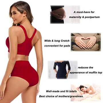 Molasus Women's High Waisted Full Coverage Cotton Briefs