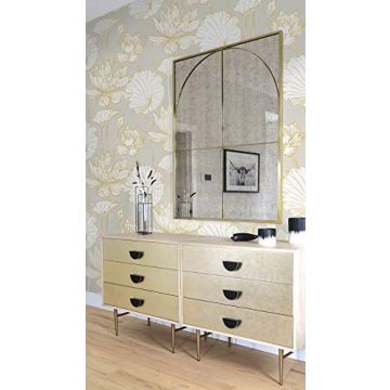NextWall Lotus Floral Wallpaper with Metallic Accents