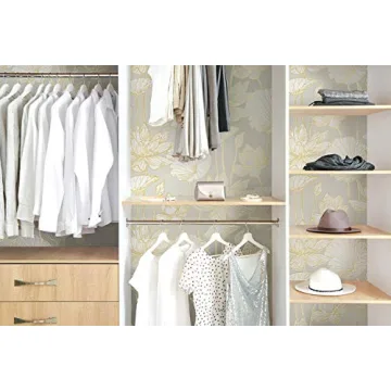 NextWall Lotus Floral Wallpaper with Metallic Accents