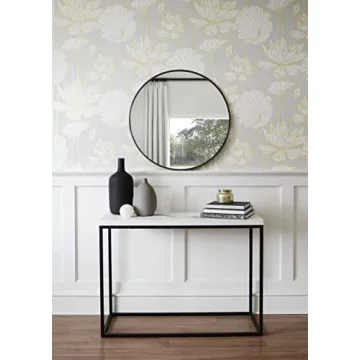 NextWall Lotus Floral Wallpaper with Metallic Accents