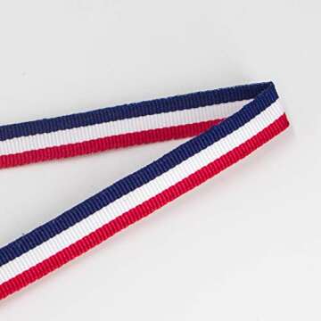 Ribbli Red/White/Blue Striped Grosgrain Ribbon,3/8-Inch x10-Yard,Use for Gift Wrapping,Party Decoration,All Crafting and Sewing