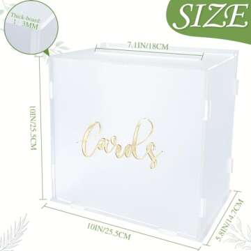 Elegant Acrylic Wedding Card Box with LED Light