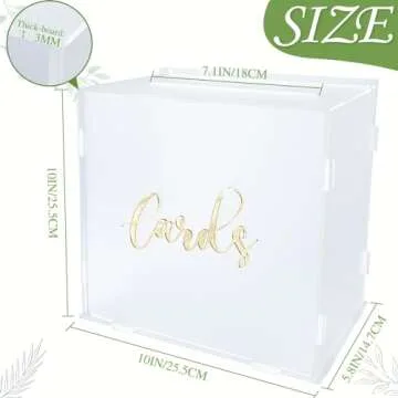 Elegant Acrylic Wedding Card Box with LED Light