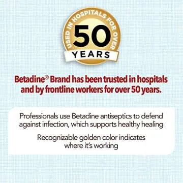 Betadine Antiseptic First Aid Spray, Povidone-iodine 5%, Infection Protection, Kills Germs In Minor Cuts Scrapes And Burns, No Sting Promise, No Alcohol or Hydrogen Peroxide, 3 FL OZ