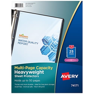 Avery Clear High-Capacity Sheet Protectors for 50 Sheets