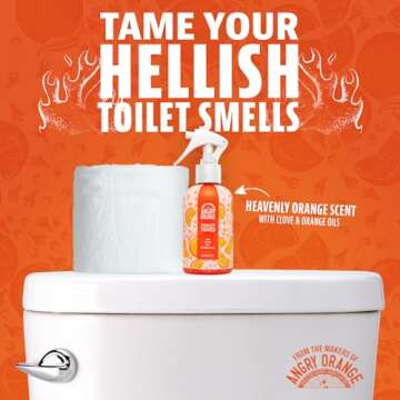 ANGRY ORANGE Toilet Tamer Bathroom Spray, Citrus Orange Spice Toilet Spray, Bathroom Odor Eliminator...