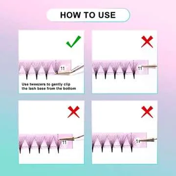 Eyelash Extensions 3D 4D 5D 6D 8D 9D 10D Thickness 0.07/0.1 C/D Curl Eyelashes Middle Stem Premade Fans Russian Volume Lash Extensions Supplies (Middle Stem 10D-0.07-C-8-15mm)