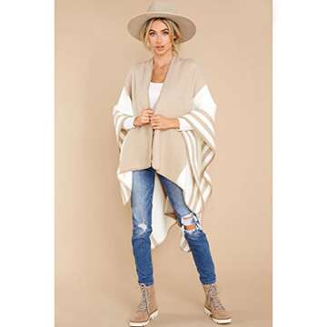Moss Rose Women's Travel Plaid Shawl Wrap Open Front Poncho Cape for Fall Winter Holiday Gift