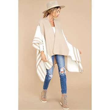 Moss Rose Women's Travel Plaid Shawl Wrap Open Front Poncho Cape for Fall Winter Holiday Gift