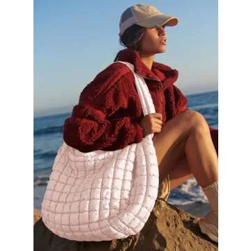 LEXSION Women's Lightweight Quilted Crossbody Tote Bag - Big Capacity Purse