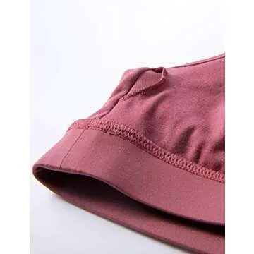 CRZ YOGA Women's Low Impact Strappy Padded Sports Bra for Women Y Racer Back Spaghetti Straps Yoga Bra Tops Misty Merlot Medium