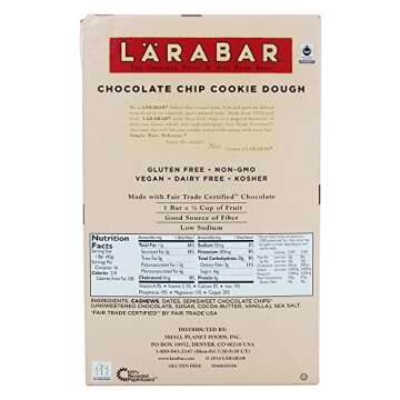 Larabar Chocolate Chip Cookie Dough, Gluten Free Fruit & Nut Bar, 16 Ct