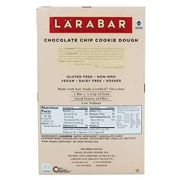Larabar Chocolate Chip Cookie Dough, Gluten Free Fruit & Nut Bar, 16 Ct