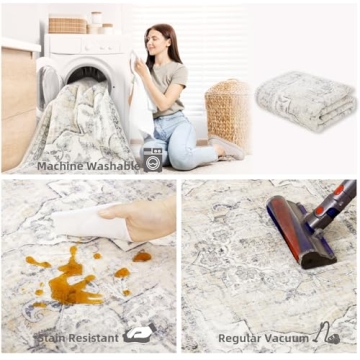 Machine Washable Non-Slip Runner Rug 2'6"x8'