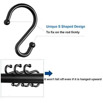 TOPROD Versatile Shower Curtain Hooks in Elegant Black