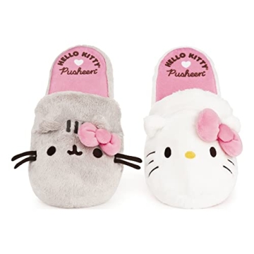 GUND Hello Kitty x Pusheen Plush Cat Slippers Perfect Gift