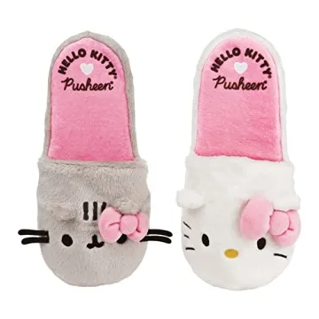 GUND Hello Kitty x Pusheen Plush Cat Slippers Perfect Gift