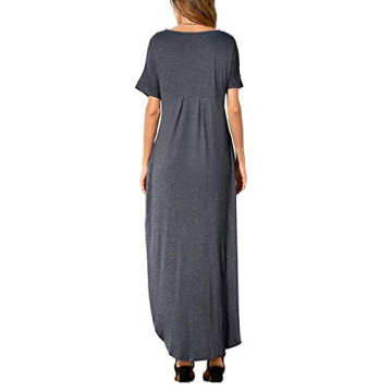 HUSKARY Women's Summer Maxi Dress with Pockets and Split