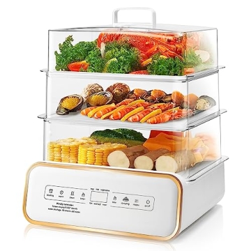 SUSTEAS 17QT Food Steamer with Timer and Display