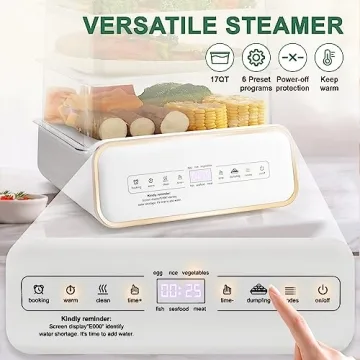 SUSTEAS 17QT Food Steamer with Timer and Display
