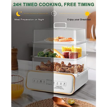 SUSTEAS 17QT Food Steamer with Timer and Display