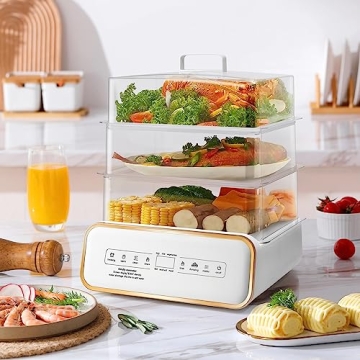 SUSTEAS 17QT Food Steamer with Timer and Display