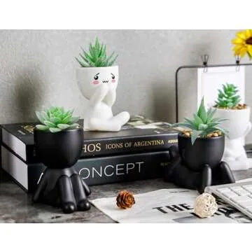 Der Rose Set of 4 Fake Succulents for Indoor Decor