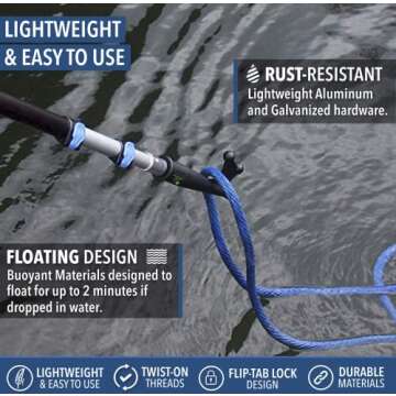 Eversprout Telescoping Boat Hook | Durable Design, Floats