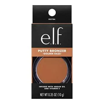 e.l.f. Putty Bronzer, Creamy & Highly Pigmented Formula, Creates a Long-Lasting Bronzed Glow, Infused with Argan Oil & Vitamin E, Golden Daze, 0.35 Oz (10g)