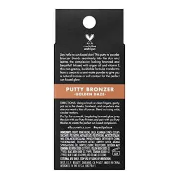 e.l.f. Putty Bronzer, Creamy & Highly Pigmented Formula, Creates a Long-Lasting Bronzed Glow, Infused with Argan Oil & Vitamin E, Golden Daze, 0.35 Oz (10g)