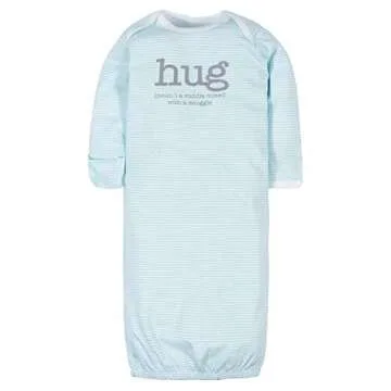 Gerber Unisex Baby Boy and Girls 4-Pack Sleeper Gown Words Grey Preemie