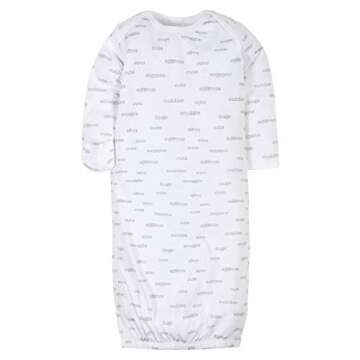 Gerber Unisex Baby Boy and Girls 4-Pack Sleeper Gown Words Grey Preemie