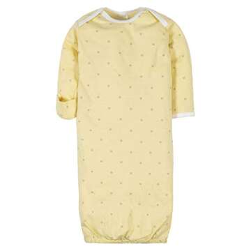 Gerber Unisex Baby Boy and Girls 4-Pack Sleeper Gown Words Grey Preemie