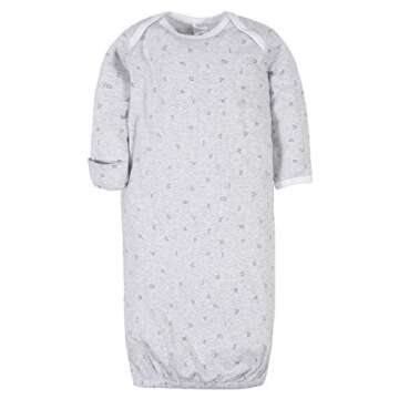 Gerber Unisex Baby Boy and Girls 4-Pack Sleeper Gown Words Grey Preemie