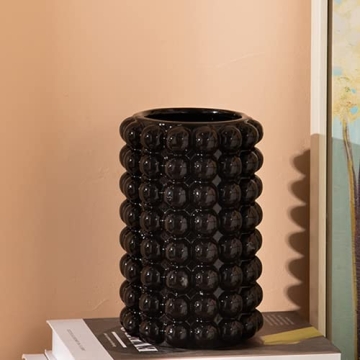 Elegant Anding Black Ceramic Vase for Home Decor