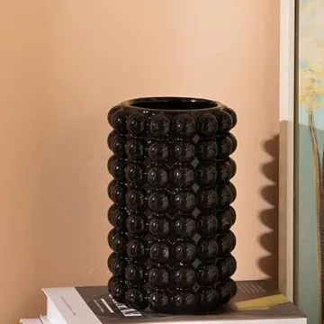Elegant Anding Black Ceramic Vase for Home Decor