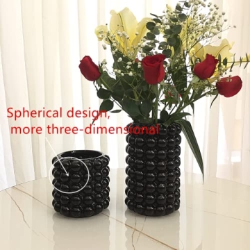 Elegant Anding Black Ceramic Vase for Home Decor