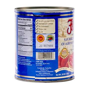 Flora Foods Tomatoes San Marzano DOP | 28 oz (793g) | Authentic Italian Quality