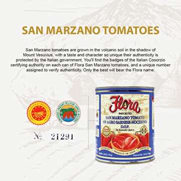 Flora Foods San Marzano DOP Tomatoes 28oz - Authentic Italian Taste
