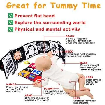 4 PCS Black and White High Contrast Baby Toys 0-3-6 Months Newborn Essential Montessori Toys for Bab...