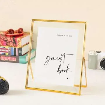 Stylish Gold Glass Sign Holder and Frame for Events