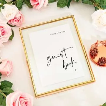 Stylish Gold Glass Sign Holder and Frame for Events