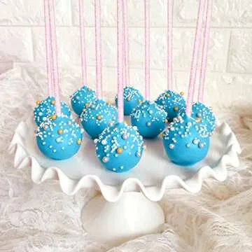 hapray 50-PCS Pink Glitter Plastic Swizzle Sticks, Crystal Cake Pops, Cocktail Coffee Drink Stirrers, Lolipop Stick, for Valentines Day Christmas Party, 7.24 Inch