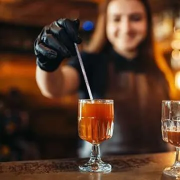 hapray 50-PCS Pink Glitter Plastic Swizzle Sticks, Crystal Cake Pops, Cocktail Coffee Drink Stirrers, Lolipop Stick, for Valentines Day Christmas Party, 7.24 Inch