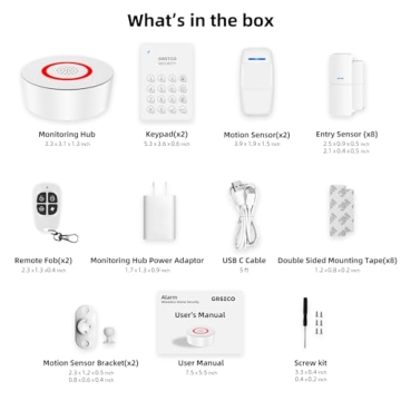 GRSICO 15-Piece Wireless Home Alarm System Kit