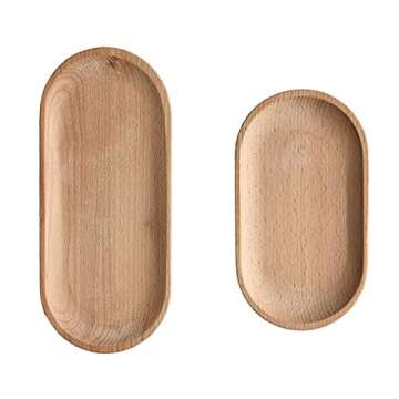 Elegant 2 Pack Wooden Platter Trays for Serving Food