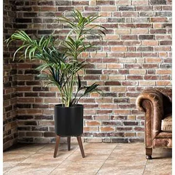 D'vine Dev 10 Inch Mid-Century Planter Pot with Stand