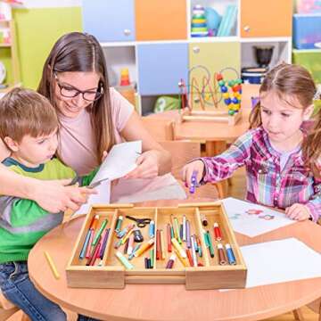 BAMBUROBA Expandable Bamboo Drawer Organizer for Utensils