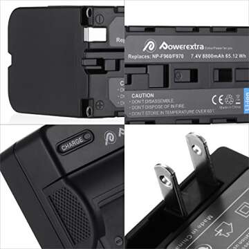 Powerextra NP-F970 Battery Pack 8800mAh for Camcorders